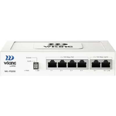 Switch PoE No Administrable / 4 Puertos 10/100 Mbps PoE af/at / 2 Puertos Uplink 10/100 Mbps / Alcance PoE 250 m (820.2 ft) / | SIERRA STORE