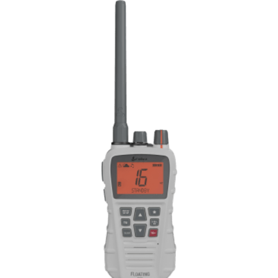 Cobra BlueBound 350 Color Blanco / Radio VHF Marina Portátil Flotante / 215 Canales / Espaciado 25 kHz / IPX7 Sumergible / Potencia | SIERRA STORE