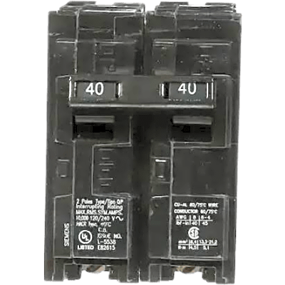 Interruptor automático enchufable tipo QP 2 polos, 40 amp. | SIERRA STORE