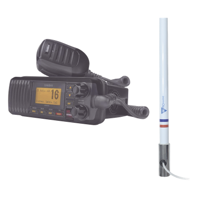 Kit de radio marina con antena de fibra de vidrio / 156-163 MHz / 25W / 2.4 m (7.9 ft) / Omnidireccional / IPX4 | SIERRA STORE