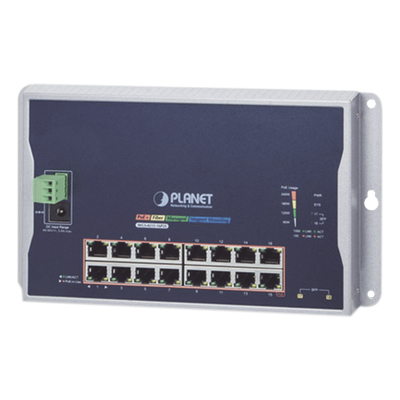 Switch Industrial Administrable Capa 2 de Pared / 16 Puertos PoE 802.3at Gigabit / 2 Puertos SFP / IP40 / -10 a 60 °C / 240W | SIERRA STORE