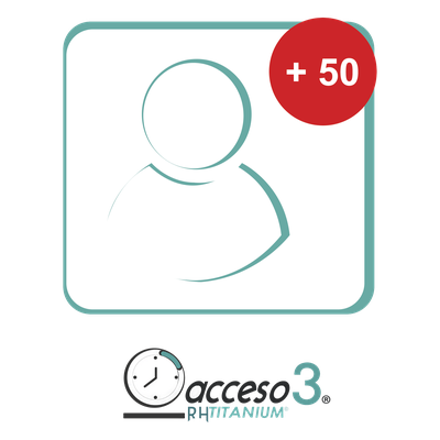 AccessPRO TITANIUM50EMP - Expansión de Licencia / 50 Empleados Adicionales / Software de Control de Asistencia / Integración Nómina | SIERRA STORE