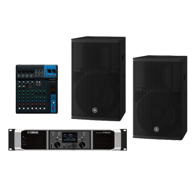 Kit de Refuerzo Sonoro PA / 2 Bocinas 2 Vías 12" / Amplificador 2x1050W Clase D / Mixer 10 Canales / 54Hz-20kHz | SIERRA STORE