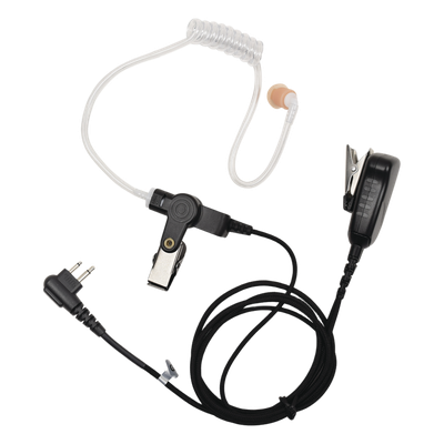 Micrófono de Solapa con Audífono / Tubo Acústico Transparente / Cable Trenzado Ultra Resistente / PTT Integrado / Compatible HYT y | SIERRA STORE