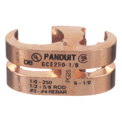 PANDUIT GCE250-250-Q - Conector de Tierra tipo E / 1/0 AWG STR - 250 KCMIL / Cobre / IEEE 837 / UL467 / CSA / Enterrable | SIERRA STORE