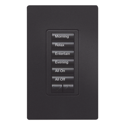 Teclado de pared seeTouch / 6 botones con subir/bajar / Retroiluminado / 120 V con neutro / RF 431-437 MHz / RadioRA 2 / Color Midnight | SIERRA STORE