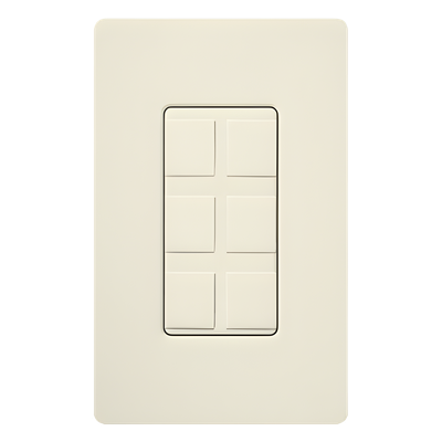 Marco de 6 puertos / conectores snap-in RJ45, coaxial F, BNC y fibra / incluye 6 insertos ciegos / satinado Biscuit / placa de pared | SIERRA STORE