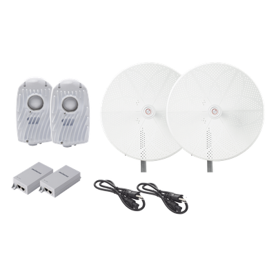 Kit de 2 radios B5X con antenasTXPD34B5X de (34 dBi), rango de frecuencia extendida (4.9 a 6.4 GHz),  incluye inyector POE, cable de | SIERRA STORE