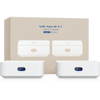 UBIQUITI UX7-2 - WiFi para todo el Hogar, UniFi Express UX7 Kit de 2 Piezas, Cloud Gateway WiFi 7 Compacto con Puerto WAN 10G | SIERRA STORE