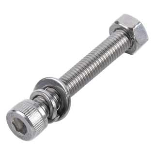 Tornillo Allen / M8-1.25 x 30 mm / Acero Inoxidable 304 / Con Tuerca, Arandela Plana y de Presión / DIN 127 | SIERRA STORE