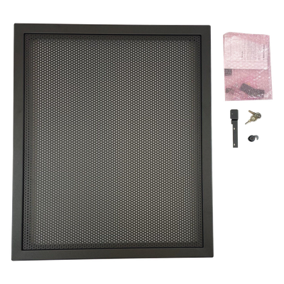 Puerta Ventilada para Gabinete / Acero Calibre 16 / Tamaño B 2 Niveles / Bisagra Reversible 180° / 61.28 cm x 72.71 cm / Color Negro | SIERRA STORE