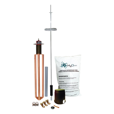 Kit de Pararrayos Dipolo Corona / Ángulo de Protección 72° / Mástil 1.2 m (3.9 ft) / Electrodo 45 A / Accesorios Completos de | SIERRA STORE