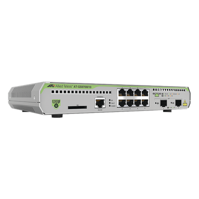 Switch Administrable Capa 3 / 8 Puertos RJ-45 10/100/1000 Mbps / 2 Puertos SFP Gigabit / 20 Gbps Switching Fabric / 1U Rack / 1.08 x | SIERRA STORE