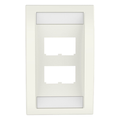 PANDUIT CFPE4IWY - Placa de Pared Vertical / 4 Puertos Mini-Com / 69.8 x 114.3 mm / 2.75 x 4.5 pulg / Blanco Mate | SIERRA STORE