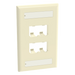 PANDUIT CFPL4EIY - Placa de Pared Vertical / 4 Puertos Mini-Com / Diseño Plano / Con Espacios para Etiquetas / 2.75 x 4.5 in / ABS | SIERRA STORE