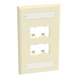 PANDUIT CFPL4EIY - Placa de Pared Vertical / 4 Puertos Mini-Com / Diseño Plano / Con Espacios para Etiquetas / 2.75 x 4.5 in / ABS | SIERRA STORE