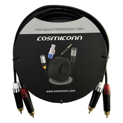 Cable 2 RCA x 2 RCA / Conectores Negros / Diferenciador Color Blanco y Rojo / 3 m (9.84 ft) | SIERRA STORE