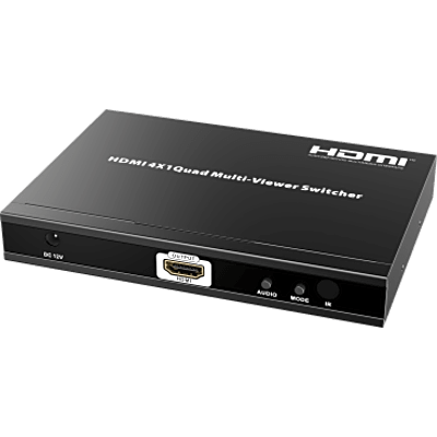 Switch Multiviewer HDMI / 4 Entradas a 1 Salida / 1080p @ 60Hz / Quad / Full Screen / Dual / Control Remoto | SIERRA STORE