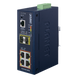 Switch Industrial Administrable Capa 2 / 4 Puertos PoE 802.3af/at Gigabit / 2 Puertos SFP 100/1000X / Anillo Redundante | SIERRA STORE