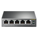 Switch de Escritorio / 5 Puertos Gigabit / 4 Puertos PoE 802.3af/at 65W / PoE Extendido 250m (820 pies) / Sin Ventilador | SIERRA STORE