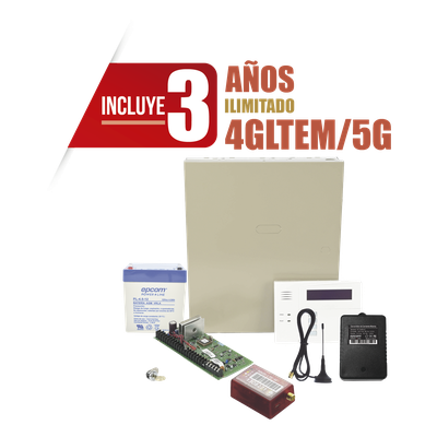 Kit de panel de intrusión / 8 zonas cableadas + 40 inalámbricas / comunicador 4G LTE-M/5G MN01LTEM / gabinete y teclado incluidos / 3 | SIERRA STORE