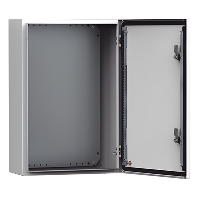 Gabinete Industrial de Uso Exterior / IP66 NEMA 4/12/13 / IK10 / Acero 1.5 mm / 600 x 600 x 400 mm (23.6 x 23.6 x 15.7 in) / Platina | SIERRA STORE