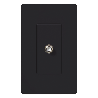 Salida de Pared Coaxial / Conector Tipo F 75 Ω / Apertura Designer / Sin Derating / Acabado Satinado Midnight | SIERRA STORE