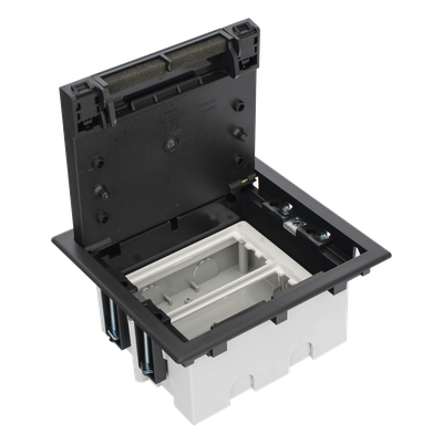 Caja de Piso Falso / 2 Módulos Dobles / Profundidad Ajustable 90-120 mm (3.54-4.72 in) / Tapa Embellecedor / IK08 / +125 °C | SIERRA STORE