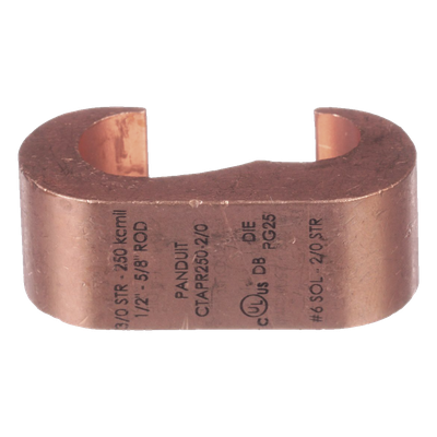 PANDUIT CTAPR2-2-L - Conector de Puesta a Tierra Estilo E / Conductor Cobre 6-2 AWG / Varilla 1/4" (6.4 mm) / Cobre Alta Conductividad | SIERRA STORE
