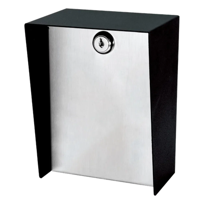 Gabinete para Montaje en Poste / Acero 1.2 mm / Pintura en Polvo / IP65 / Placa Frontal de Acero Inoxidable / 128x170x94 mm | SIERRA STORE
