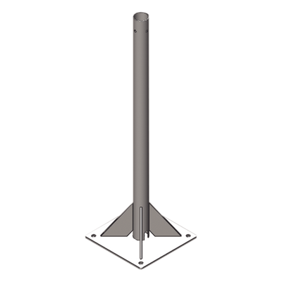 Mástil de Acero Galvanizado / 2 m (6.56 ft) / 2" Diámetro / Cédula 30 / Base 30x30 cm con Opresor | SIERRA STORE