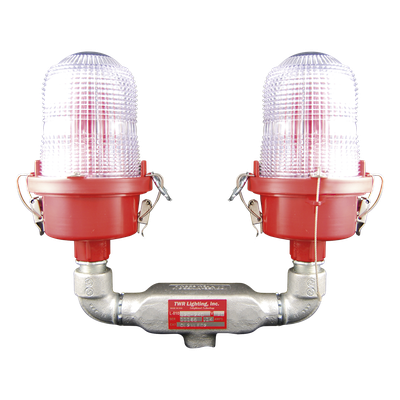 Luz de Obstáculo Doble / LED Rojo e Infrarrojo / 120-240 VAC / 32.5 CD / IR 4mW/sr @ 850nm / Base Valox / Lente Fresnel Acrílico / | SIERRA STORE