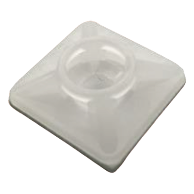 Base Autoadherible para Cinchos / 19x19 mm / Nylon Resistente / Temperatura -10°C a 50°C / Paquete 100 Piezas / Orificio Central para | SIERRA STORE
