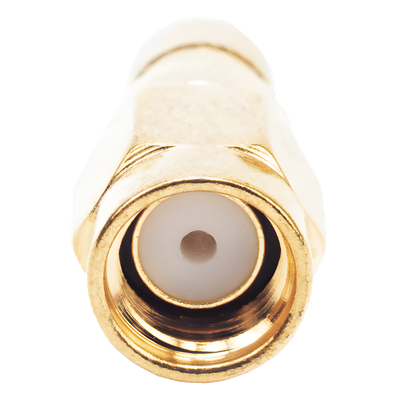 Conector SMA Macho Inverso / Anillo Plegable / Cables RG-8/X, LMR-240, Belden 9258 / Cuerpo Bronce Oro / Aislante Teflón | SIERRA STORE