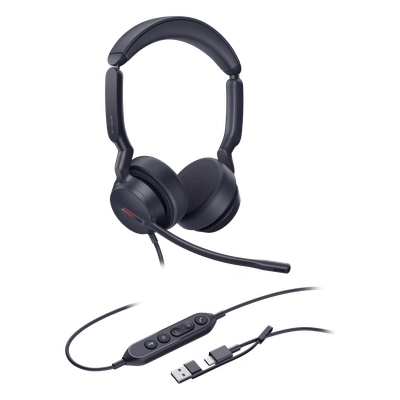 Diadema Alámbrica USB / Cancelación de Ruido con IA / Altavoz 35 mm / USB-C con Adaptador USB-A / 20 Hz - 20 kHz / Windows y macOS | SIERRA STORE