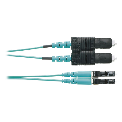 PANDUIT FZ2ERLNSNSNM002 - Jumper de Fibra Óptica / OM4 50/125 / LC-SC Duplex / OFNR Riser / Aqua / 2 m (6.56 pies) | SIERRA STORE