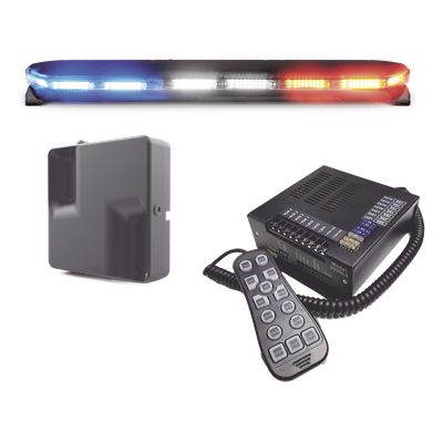 Torreta LED / 47" / 300 LEDs Dual Color / 31 Patrones / 12-24 VDC / Perfil 1.6" / Con Sirena y Bocina | SIERRA STORE