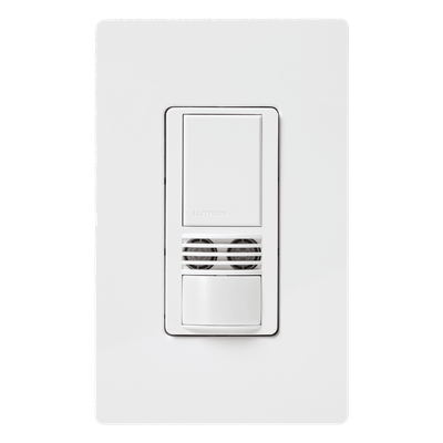 Apagador con sensor de ocupación / doble tecnología PIR + ultrasónica / 1 circuito / 6 A / sin neutro / 120-277 V / blanco | SIERRA STORE