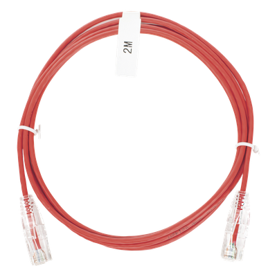 LINKEDPRO BY EPCOM LP-UT6-200-RD-28 - Cable de Parcheo Slim UTP Cat6 / 2 m (6.56 ft) / 28 AWG / RJ45 Chapado en Oro / Rojo | SIERRA STORE