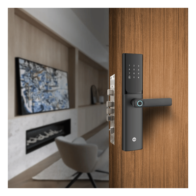 Cerradura Digital / Sensor de Huella con IA / 100 Huellas y 100 Códigos / IP54 / Bloqueo Automático / Modo Niños | SIERRA STORE