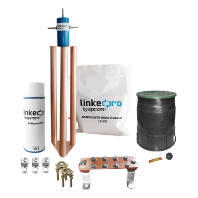 LINKEDPRO BY EPCOM LPGROUND200AKIT - Kit Puesta a Tierra 200A / Electrodo Cobre Electrolítico / Diseño Delta / Filtro Equipotencial / | SIERRA STORE
