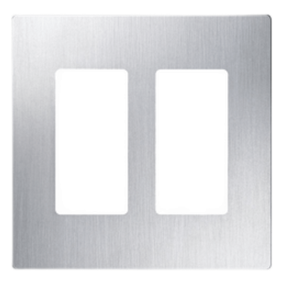 Placa de Pared 2 Espacios / Diseño sin Tornillos / Apertura Tipo Designer / Acabado Acero Inoxidable | SIERRA STORE