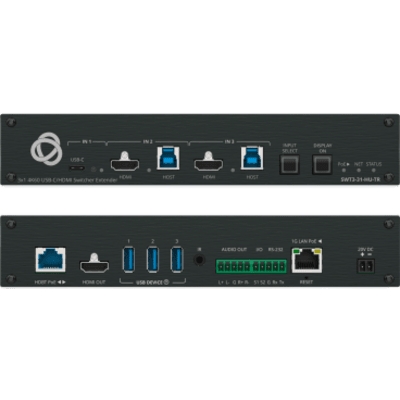 Switcher Extensor 3x1 4K60 USB-C/HDMI | HDBaseT 3.0 TX/RX hasta 100 m (328.1 ft) | USB 3.2 Acoplado | PoE | Auto-Switching K-Pair | SIERRA STORE