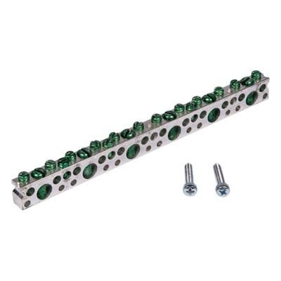 Barra de tierra / 42 circuitos / Aluminio / Kit instalable en campo / 100 unidades por caja | SIERRA STORE