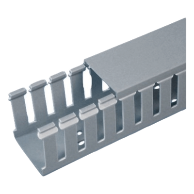 PANDUIT FC1.5X3LG2 - Canaleta Ranurada de PVC con Tapa / Tipo F / 44.5 mm Ancho / 79.2 mm Alto / 2 m Largo / 6.56 ft / Gris | SIERRA STORE