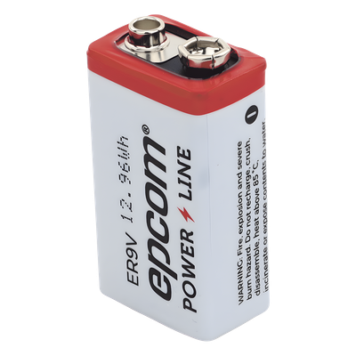 Batería de Litio 9V / 1200 mAh / Cloruro de Tionilo / No Recargable / Operación -60°C a +85°C / Acero Inoxidable | SIERRA STORE