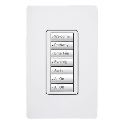 Botonera de pared / 7 botones / retroiluminación ajustable / RF 431-437 MHz / 120 V con neutro / color blanco / RadioRA 2 | SIERRA STORE