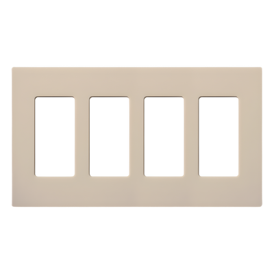 Placa de Pared Decorativa / 4 Espacios / Diseño sin Tornillos Visibles / Acabado Satinado Taupe / Perfil 7.6 mm / Compatible Apertura | SIERRA STORE