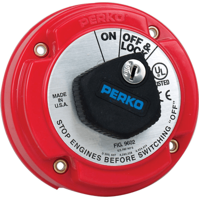 Interruptor de Desconexión de Batería Marina / 250 A Continuos / 360 A Intermitentes / 6-32 VCC / Bloqueo con Llave / Montaje en | SIERRA STORE