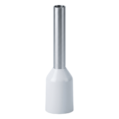 Conector Ferrule / 22 AWG / 0.5 mm² / Latón Estañado / PVC Blanco / Conductor 8 mm / 25 Piezas | SIERRA STORE